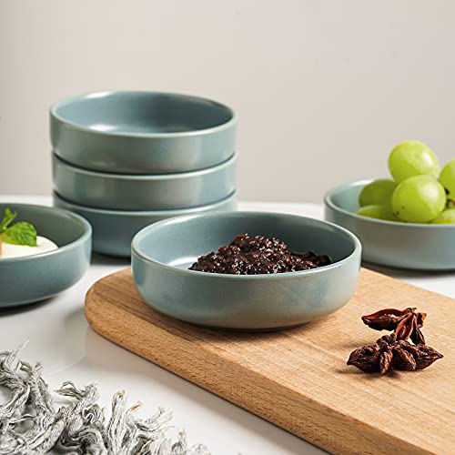 Selamica Ceramic 3.3 Inch Soy Sauce Dish Dipping Bowls Side Dishes Small Appetizer Pinch Bowls for Condiments, Sushi, Ketchup, BBQ-Set of 6 (Matte Blue) - color: Matte Blue, size: 3.3 Inch, Set of 6