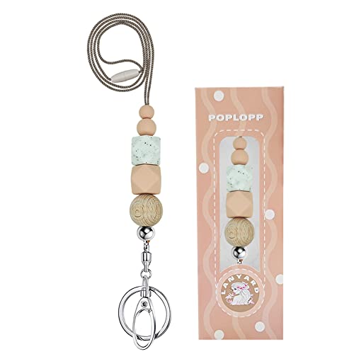 Teacher Lanyards for ID Badges and Keys, Cute Silicone Beaded Lanyard - color: Cute Lanyard-001