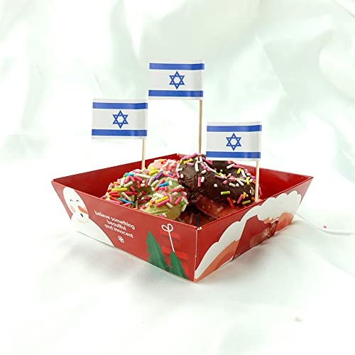 mflagperft Israel Toothpick Flags 100 Pack, Israeli Flag Cocktail Picks - color: Israel