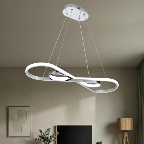 Modern LED Chandelier Pendant Light - color: Electroplated Chrome, size: 29.53in