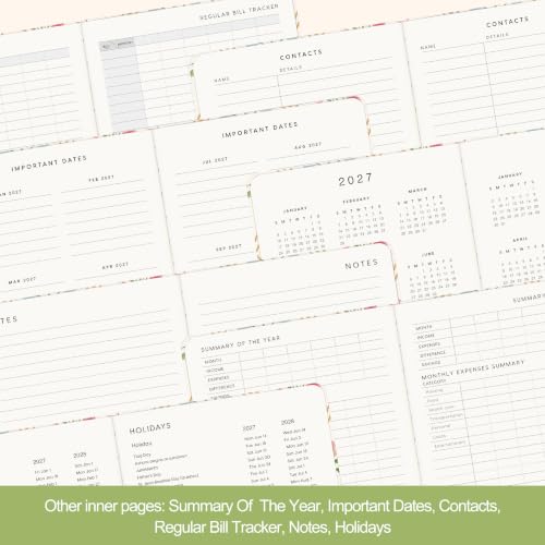 &And Per Se 2027 Planner, 12-Month Monthly & Weekly, 2027 Calendar Planner with 100gsm Paper, B5 Hardcover Faux Leather, 7.5" x 10" (Diamond Floral) - color: Diamond Floral, size: 7.5" x 10"(Jan 2027-Dec 2027)