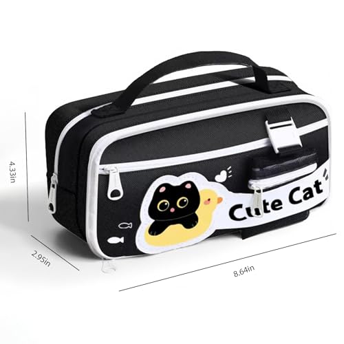 Black Cute Cat Stationery Set,School Supplies with Sticky Notes,Pencils
