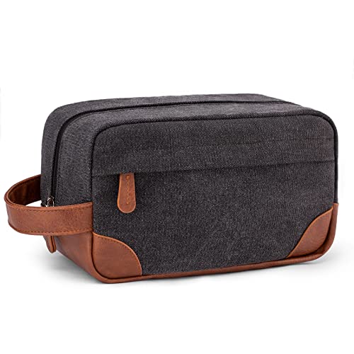 Vorspack Canvas Travel Toiletry Bag for Men, Medium, Dark Grey - color: Dark Grey, size: Medium