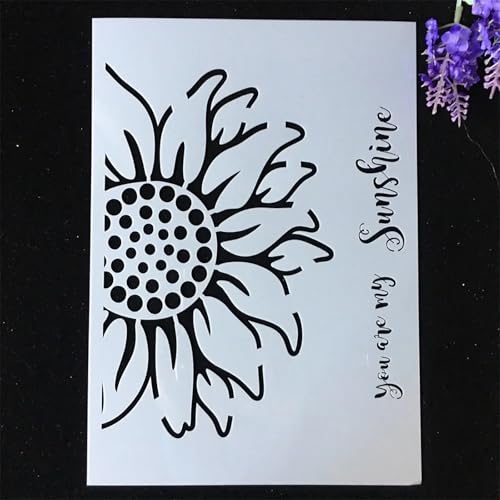TIAMECH A4 Reusable Sunflower Stencil for Painting - style: Sunflower Sunshine