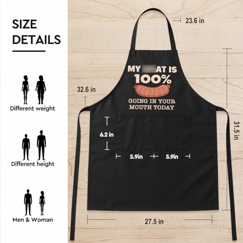 Funny Black Grill Apron with Pockets for Man,Dad,Husband,Father in Law,Chef Daddy Grilling Apron BBQ Cooking Gifts - color: Funny Dirty Apron-2