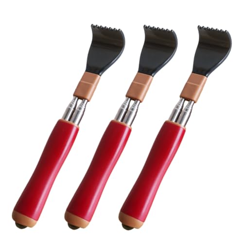 Portable Extendable Double-Pole Back Scratcher（8.3-21.3in），Hand Massager for Scratching Itches, Strong and Sturdy,Good Practical and Novel Gifts for Friends and Family. (Red, 3 Pack) - color: Red, size: 3 Pack
