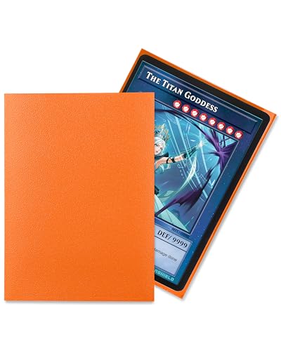 TitanShield Small Card Sleeves, Ember Orange (150 Sleeves) - Fits Yugioh - color: Ember Orange