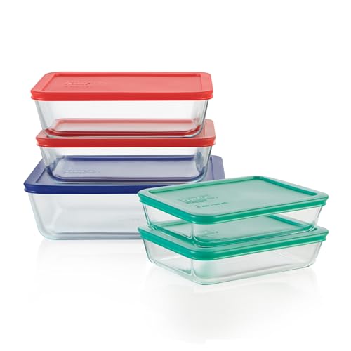 Pyrex Simply Store (5-Pack) Large Glass Food Storage Containers Set - size: 5 Pack (Large)