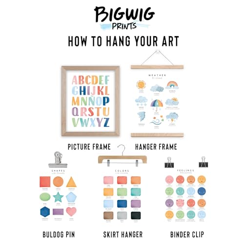 BigWig Prints Bilingual Educational Posters, Set of 8, 8x10 in