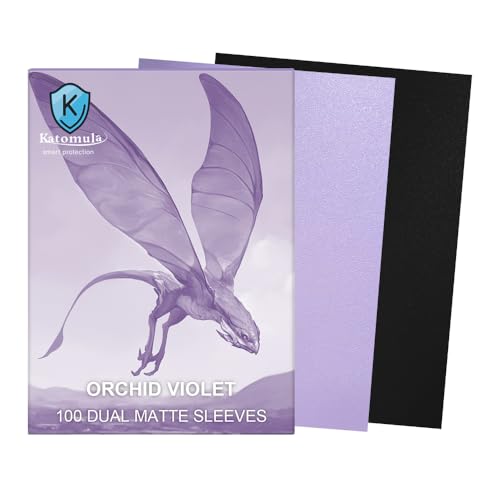 Orchid Violet Dual Matte Card Sleeves, Katomula 100PCS Card Sleeves for MTG, Standard Card Sleeve for PKM, Flesh & Blood - color: Orchid Violet