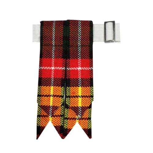 Men's Men's Tartans Kilt Flashes with Heavy Buckle Elastic Adjusters Fit - color: Buchanan-1p