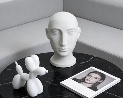 4 Inch Matte White Balloon Dog Sculpture - color: White
