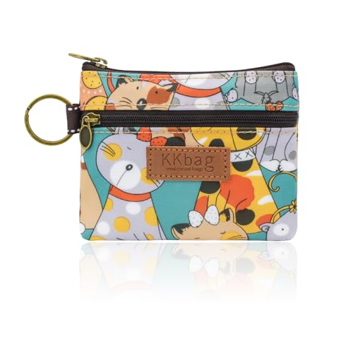 Coin Bag, Waterproof Coin Wallet Small Coin Purse with Zipper and Keyring, Cute Coin Pouch for Women and Girls, Change Purse Mini Storage Bag for Coin, Cards, Keys, Lipsticks (green) - color: green cat