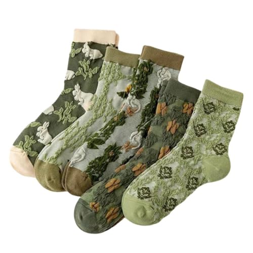 Lavish Lavender Argyle Frill Socks for Women, Dress Socks - color: 5pair-green