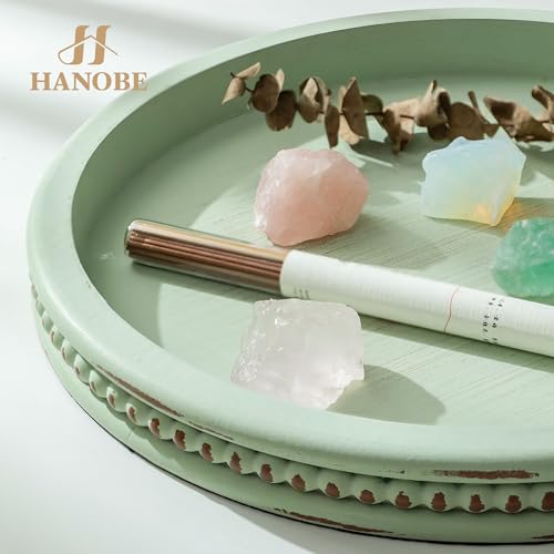 Hanobe Sage Green Decor Tray, Beaded Edge & Distressed Finish - color: Sage Green