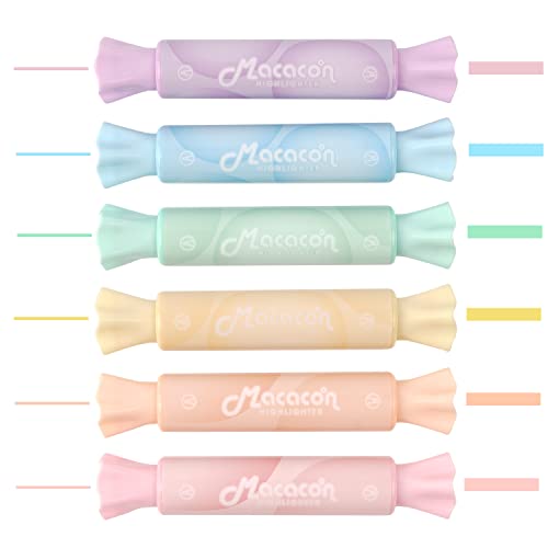 Candy Highlighters, 18 Pack Cute Pastel Highlighter Pens, Candy Shaped Chisel Tip No Bleed, Quick Dry Aesthetic Highlighters for School Supplies, Bible Study, Journaling, Planner, Notes, Teachers - style: 18 Pack