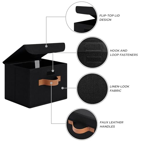 GRANNY SAYS Memory Keepsake Storage Box, Fabric Storage Bins with Lids - color: Black, size: Small
