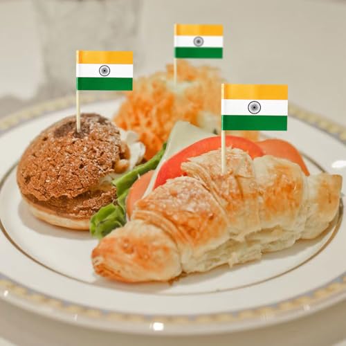 mflagperft India Toothpick Flags 100 Pack, Indian Flag Cocktail Picks - color: India