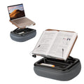 Rimkoo 3-in-1 Lap Desk for 15.6" Laptop, Reading Book & Tablet, Elevated Pillow Stand with Storage & Dark Wood Panel, Adjustable Multi-Angle Beanbag Holder for Bed, Couch & Sofa