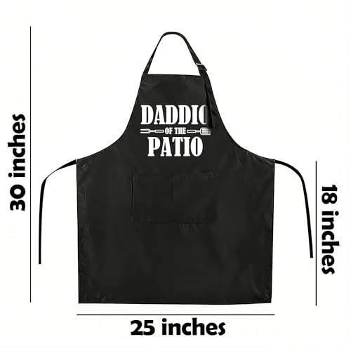Funny Black Apron with Pockets for Man,Dad,Husband,Father in Law,Chef Daddy Women Grilling Apron BBQ Cooking Gifts - color: Apron-1