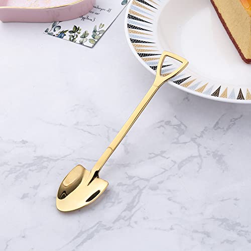 10 Pack Shovel Shape Demitasse Espresso Mini Coffee Spoons, 4.7 Inches Stainless Steel, Gold - size: Gold 10 Pieces