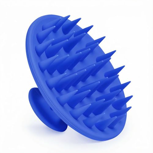 Meartchy Silicone Scalp Massager Shampoo Brush, Scalp Brush for Hair Growth & Dandruff Removal, Hair Scrubber Scalp Stimulator Exfoliator Brush with Soft Bristles for Wet Dry Scalp Care (Ocean Blue) - color: Ocean Blue