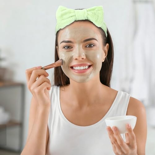 10 Pack Mint Green Soft Spa Headbands Bulk for Women Girls - color: Green