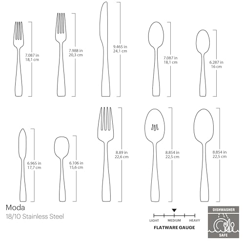 Oneida Flatware Moda 18/10 Silverware Set for 1, 5-Piece - style: 5-Piece Placesetting