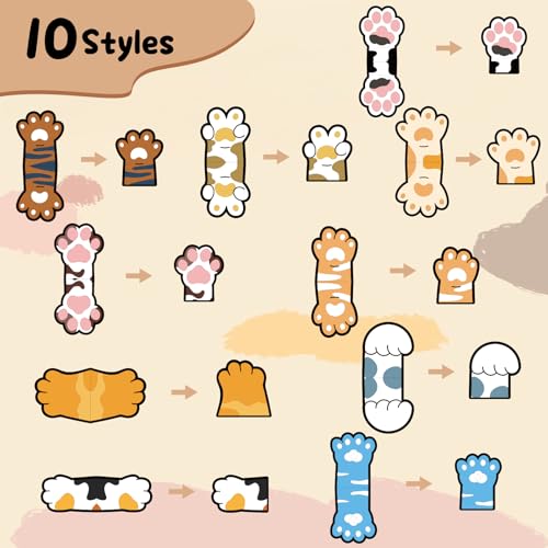 10 Pack Magnetic Cat Paw Bookmarks for Books, Cute Page Markers - color: Cat Paw