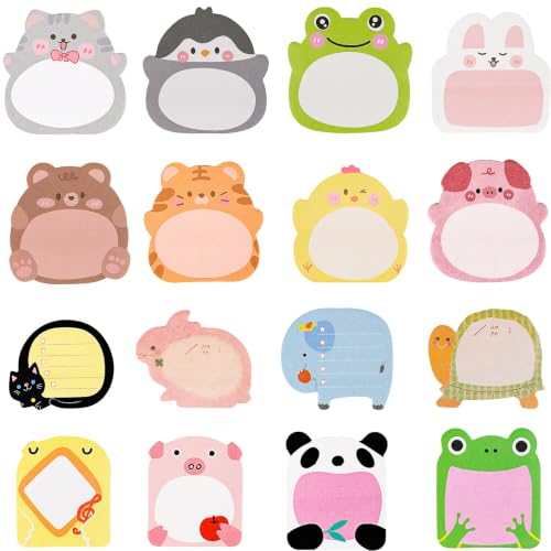 DIYASY 48 Pads Cute Animal Sticky Notes, Self Adhesive Cartoon Sticky Notes - color: Pink