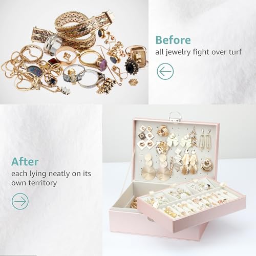 BOOVO Large Jewelry Boxes For Women (Rose Gold, 4 layer) - color: Rose Gold, size: 4 layer
