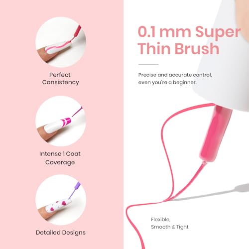 Beetles Pink Gel Liner Nail Art 12 Colors French Tip Gel Nail Polish - color: D - Multicolor-12-2
