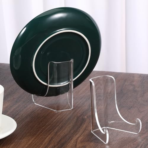 3 PCS Acrylic Plate Stands, Acrylic Picture Stands Clear Easels Display Stand Picture Frame Easel Stand with Deep Support Shelves for Display Cards Photo Book Table Top Holder Home Decors (3 Inch )