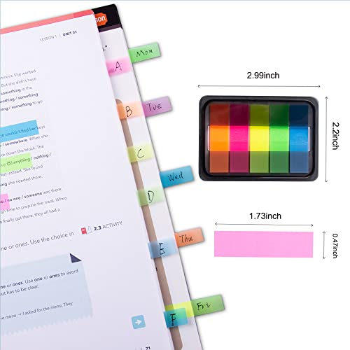 Golcellia 600 Pcs Transparent Sticky Tabs, Pop Up Page Markers for Books - color: Long Strip Base -6
