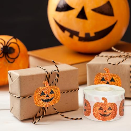 Pumpkin Face Roll Stickers Halloween Decor Label Stickers for Crafts Party - style: Pumpkin Face