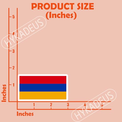 (3Pcs) Armenia Flag Stickers – Armenian National Flag Vinyl Decal 3" x 1.6" - color: Armenia