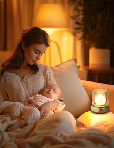 WANIDEA Night Light, Cute Night Light for Kids 2 Pack (Yellow and Green) - color: Flame Yellow and Green