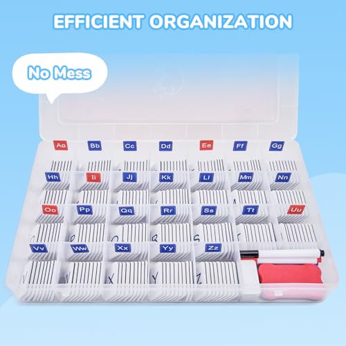 JoyCat Magnetic Letter Tiles 234PCS, Alphabet, Double-Sided Magnet Board