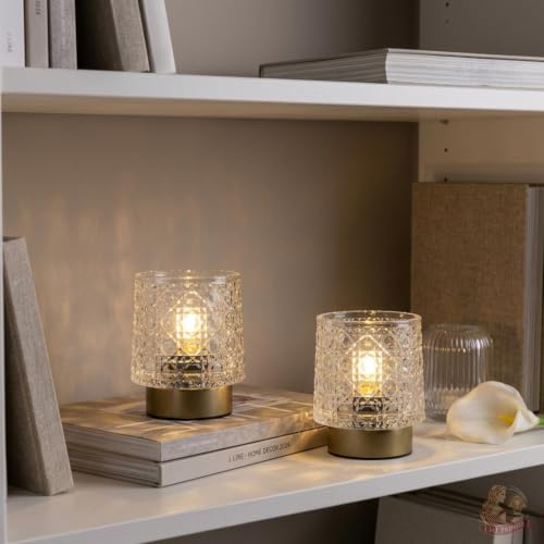 MJ PREMIER Battery Operated Lamp,Small Cordless Lamp with Timer, Clear-05 - color: Clear-05