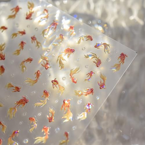 5D Embossed Under The Sea Stickers for Nail Art, Jelly Fish - style: to4906