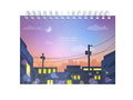 Aesthetic Spiral Sketchbook, Hardcover Unlined Drawing Notebook, Night