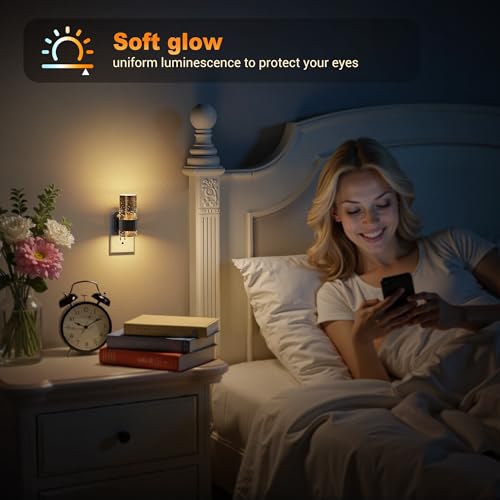 JandCase Night Lights Plug into Wall - color: Black Ring-3000K, size: 1 Pack