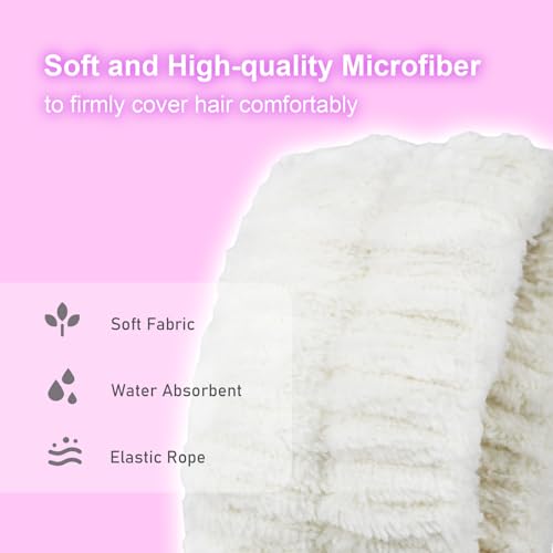 1 PCS Spa Headband Soft Stretch Cat Ears Headband for Makeup Skincare Soft Coral Fleece Face Wash Women Girls - color: White, size: 1 Count (Pack of 1)