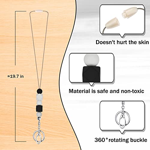 Teacher Lanyards for ID Badges and Keys, Cute Silicone Beaded Lanyard - color: Cute Lanyard-002