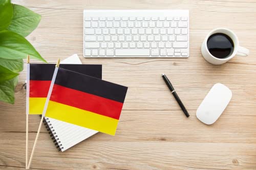 25Pack Small Germany Flag Handheld Mini German Flag on Stick 5x8 Inch - color: Germany