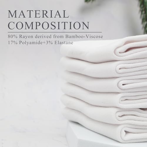 Women Thin Socks Rayon Bamboo Ankle Silky Quarter Anti Odor Casual Summer Socks 6 Pairs - color: White, size: 8-11