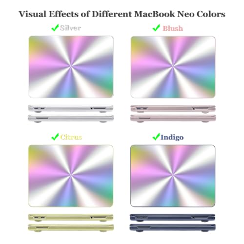 5-in-1 Printed Hard Shell Case for 2026 MacBook Neo 13 Inch A3404 - color: Cool Vibrant Purple