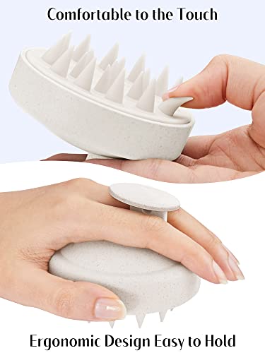 HEETA Scalp Massager Hair Growth Scrubber for Dandruff Removal Hair Care - color: New Beige