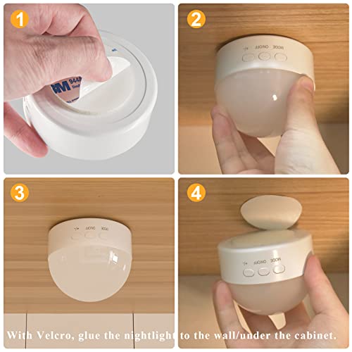 Kintion Portable Night Light, Rechargeable Dimmable 8 Color Lighting (1pcs) - color: White 1pcs