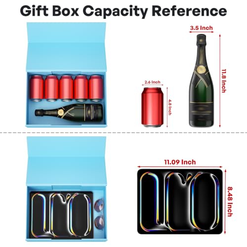 RYDDOY Blue Gift Box, 13.8x9.5x4.3'' Large Gift Boxes with Lids - color: Blue, size: 13.8 x 9.5 x 4.3 Inch